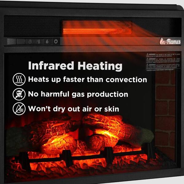 TURBRO In Flames 26 in. 1500-Watt Electric in-Wall Recessed Electric  Fireplace Infrared Space Heater with 7 Flame Effects INF26 - The Home Depot