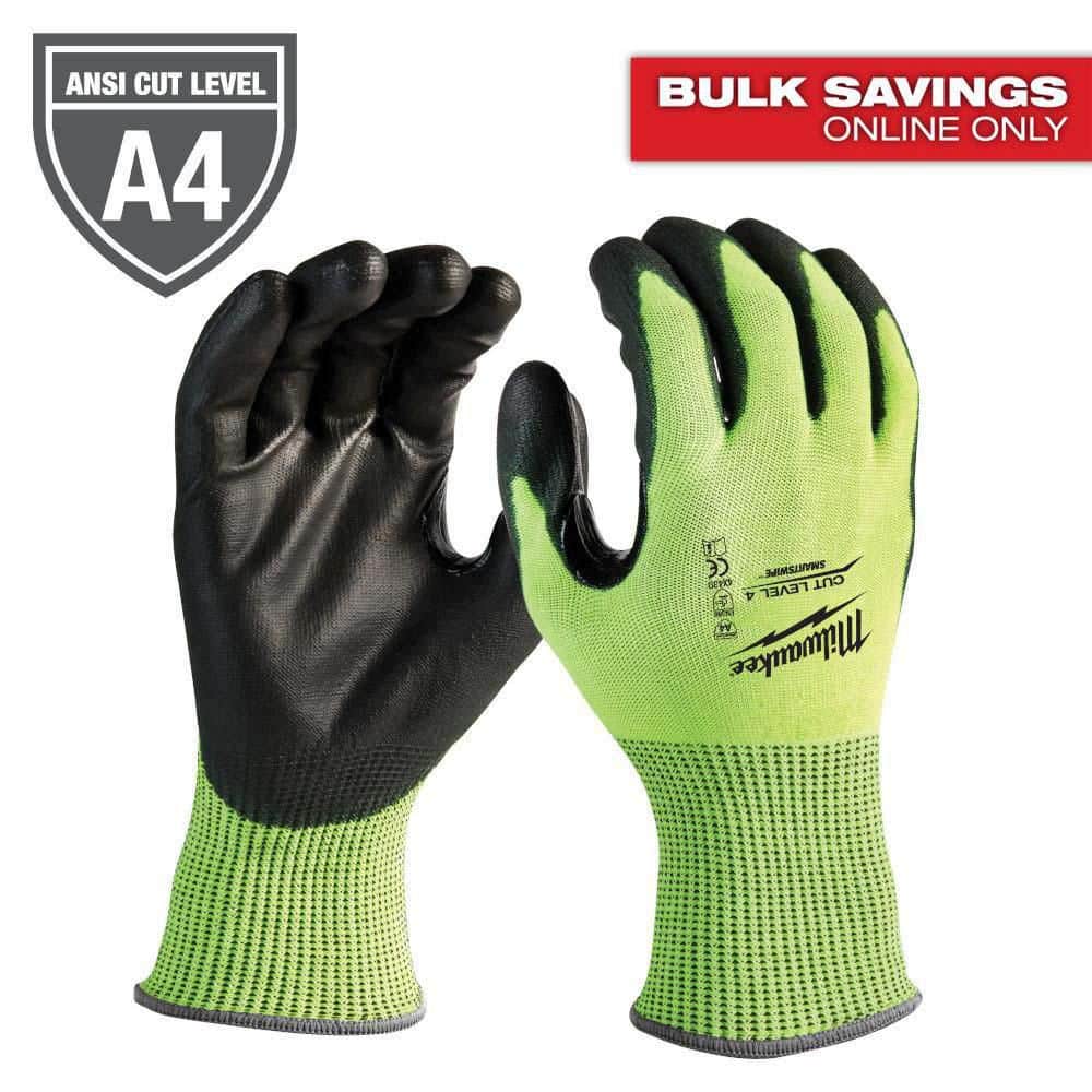 Small High Visibility Level 4 Cut Resistant Polyurethane Dipped Work Gloves price history on PriceWatchPro