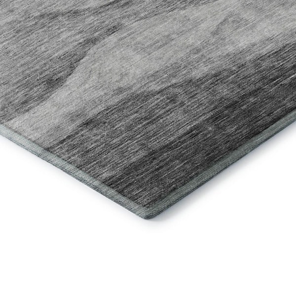 Mayfield Premium Machine Washable Abstract AMF1141 Gray 3 ft. x 4 ft. Area Rug