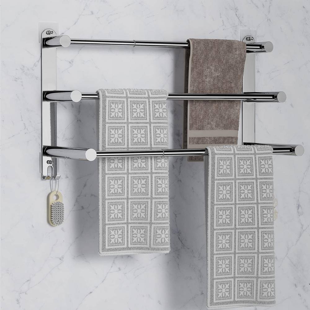 Adjustable Stainless Steel Wall Mounted 3-Tier Towel Rack