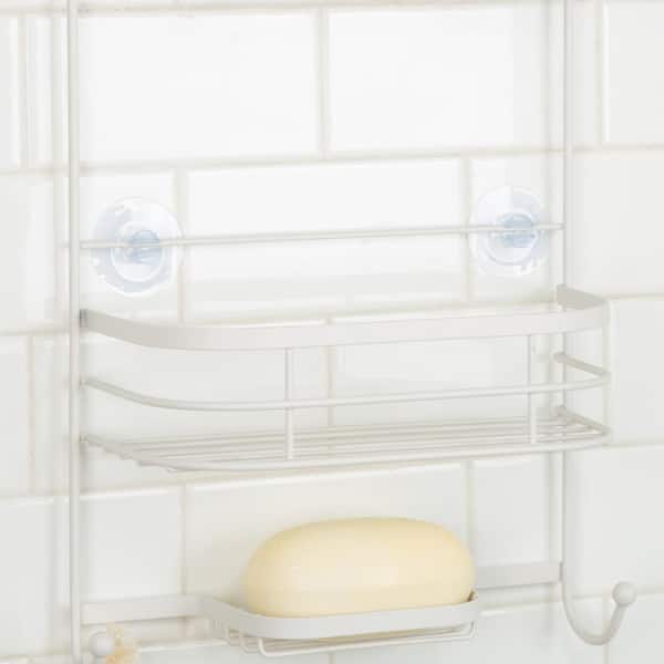 Home Basics Silver Steel 1-Shelf Hanging Shower Caddy 7.88-in x