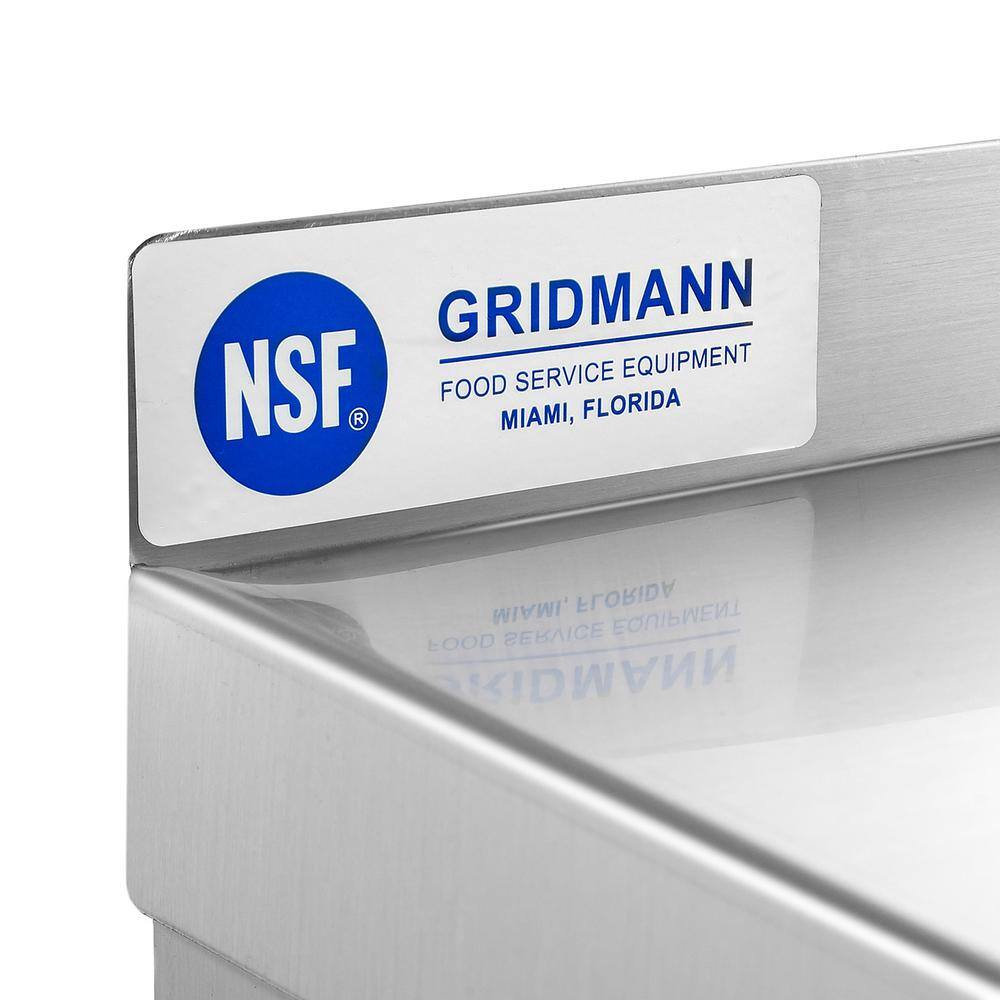 Commercial-Grade 60" Stainless Steel Wall-Mount Shelf with Backsplash