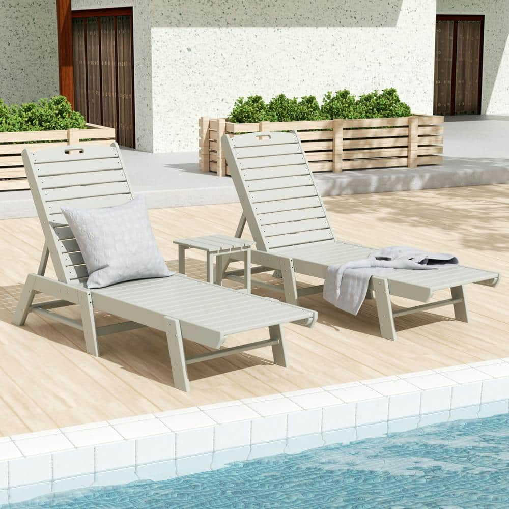 WESTIN OUTDOOR Laguna Sand 3Piece HDPE Plastic Outdoor Reclining