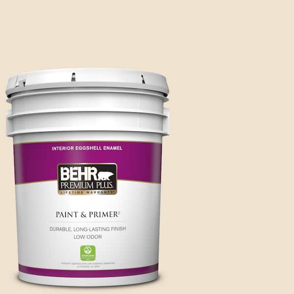 BEHR PREMIUM PLUS 5 gal. #S280-1 Buckwheat Flour Eggshell Enamel Low Odor Interior Paint & Primer