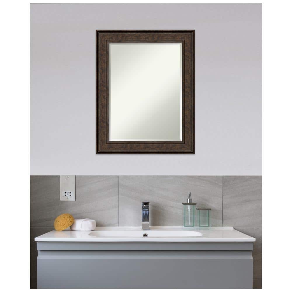 Ridge Bronze Classic Beveled Bathroom Vanity Mirror 24x30