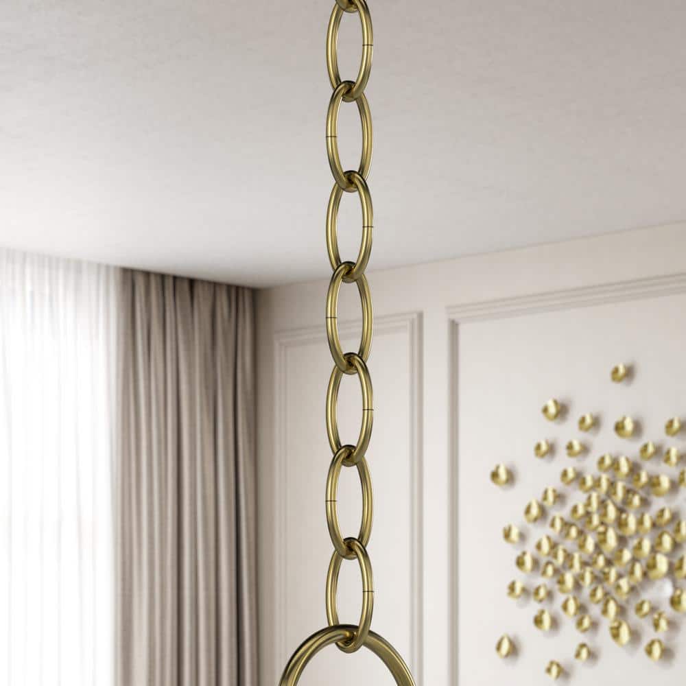 Antique Brass Heavy Duty Decorative Steel Chain, 3 ft