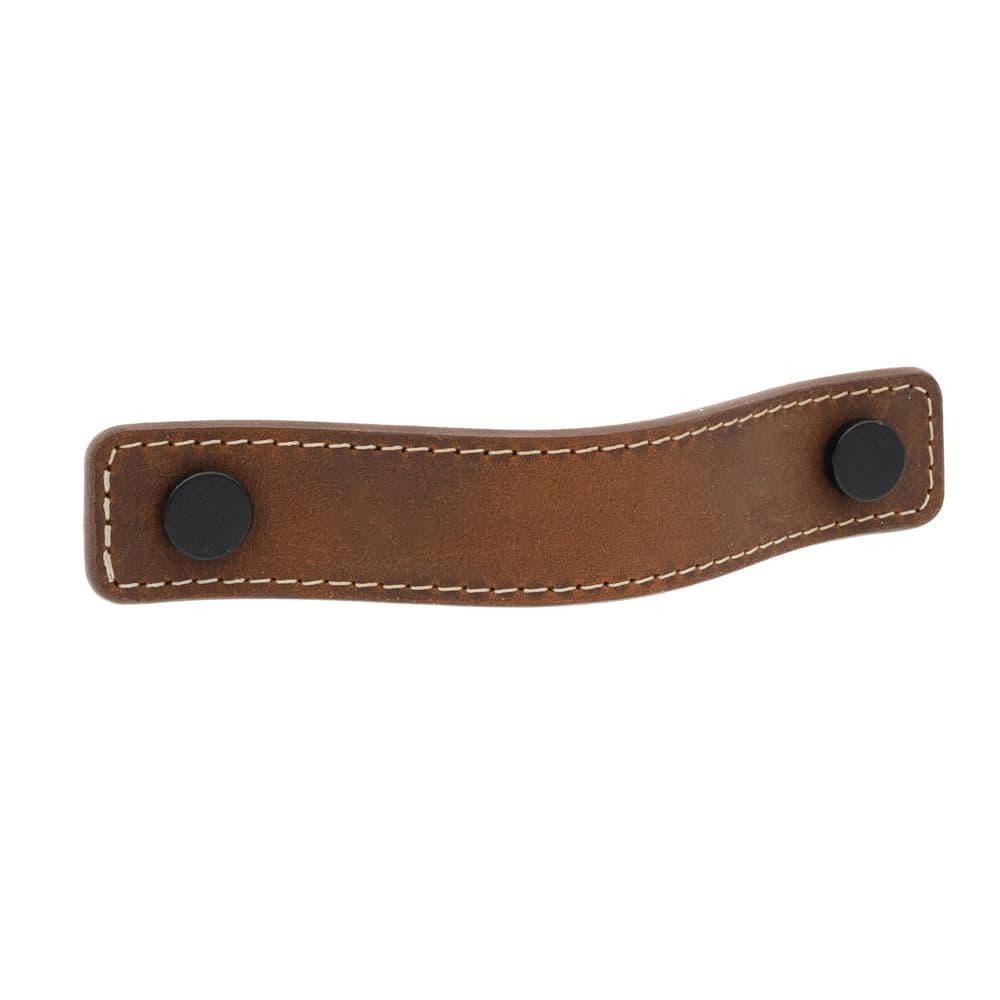 Saddle Leather 4 in. (102 mm) Center-to-Center Rustic Matte Black Drawer Pull price history on PriceWatchPro