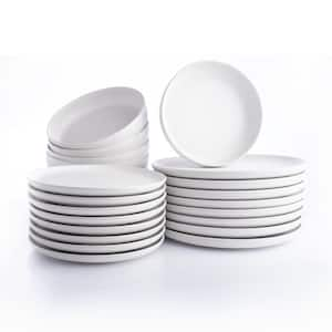 Macchio 24-Piece White Matte Stoneware Dinnerware Set (Service for 8)