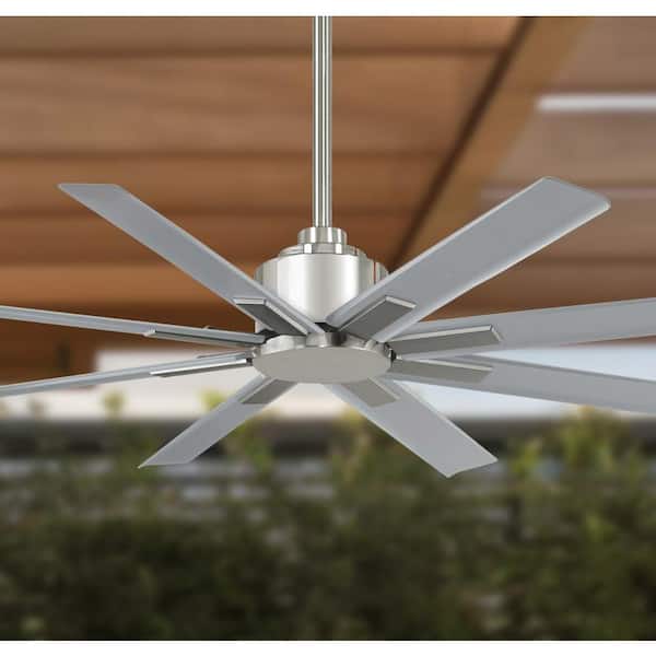 Xtreme H2O 52 in. Indoor/Outdoor 6-Fan Speeds Ceiling Fan in Brushed Nickel Wet with Remote Control