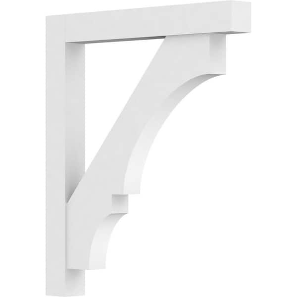 Ekena Millwork Standard Balboa 3 in. W x 30 in. H x 30 in. D Signature Urethane Polyurethane Bracket With Block Ends