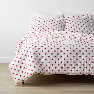 Company Kids Stars 2-Piece Red Organic Cotton Percale Twin Comforter Set