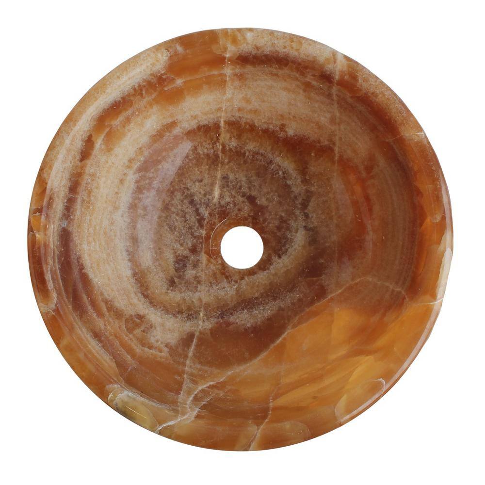 Honey Onyx Polished Round Stone Vessel Sink