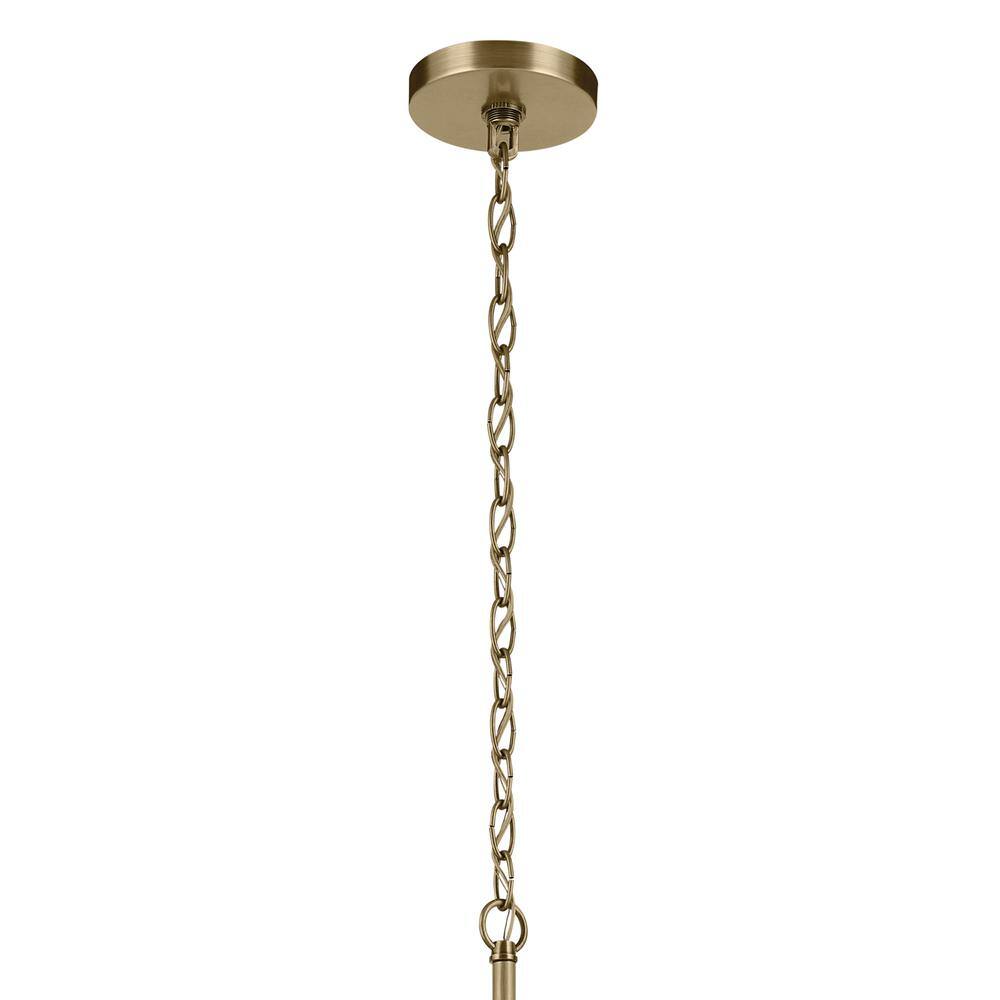 Natural Brass 6-Light Chandelier with Clear Glass Shades