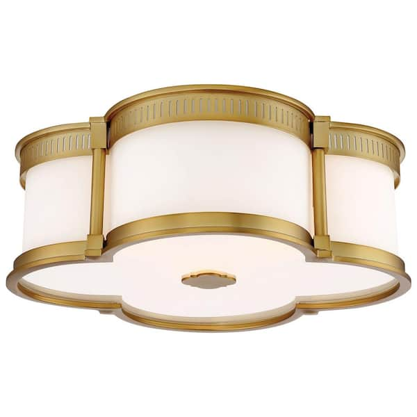 Minka Lavery 100-Watt Equivalence 16.25 in. Liberty Gold Integrated LED Flushmount