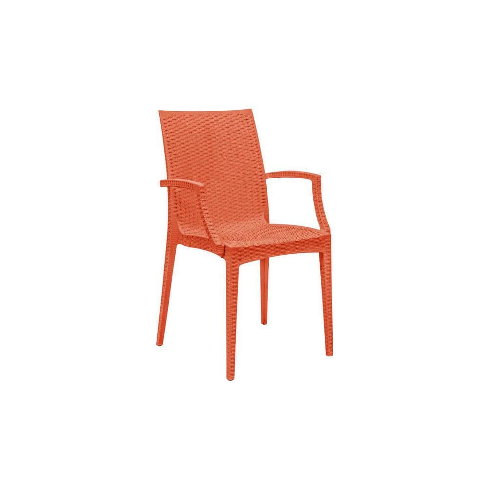 35 in. H Orange Finish Polypropylene Arm Outdoor Dining Chair Piece of-1 Weather-resistant budget chair price history on PriceWatchPro