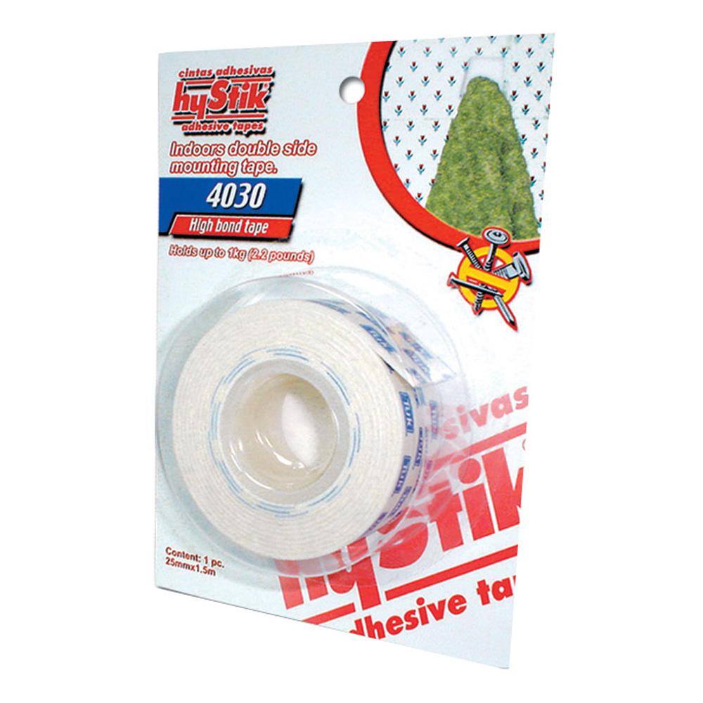 hyStik 4030 1 in. x 1.67 yds. White Interior Mounting Tape with Paper