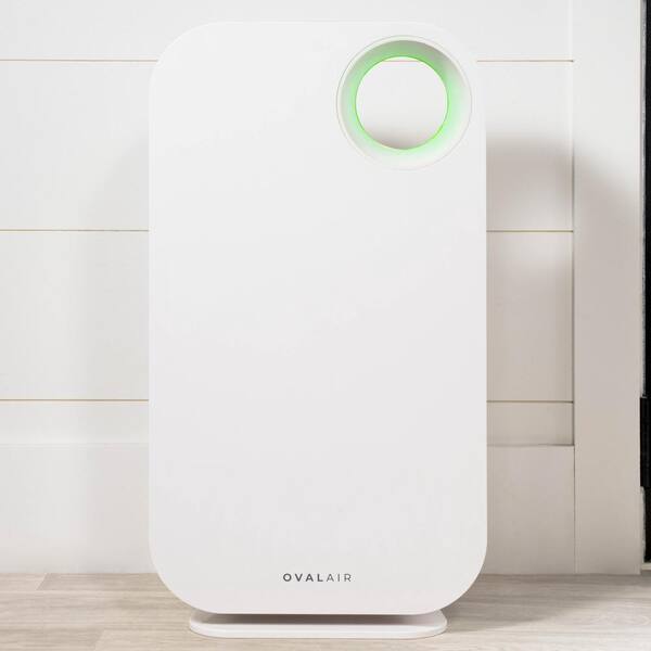 OVAL AIR Custom HEPA Tower 600 sq. ft. Air Purifier Cover, Frost White