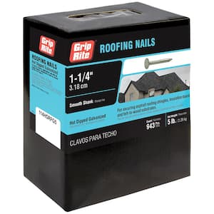 #11 x 1-1/4 in. Hot-Galvanized Steel Roofing Nails (5 lb.-Pack)