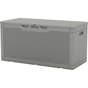 Classics 100 Gal. Outdoor Storage Gray Plastic Resin Deck Box
