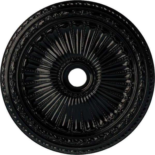 Ekena Millwork 2-1/2 in. x 35-1/8 in. x 35-1/8 in. Polyurethane Viceroy Ceiling Medallion, Black Pearl