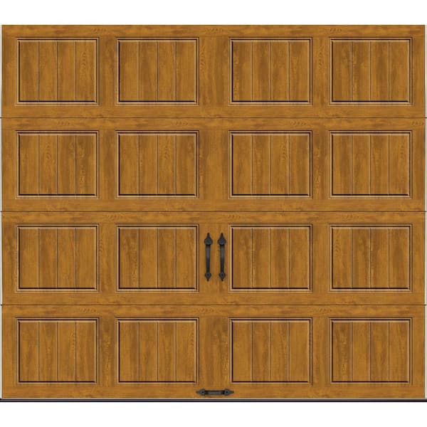Clopay Gallery Steel Short Panel 9 ft x 7 ft Insulated 6.5 R-Value Wood Look Medium Garage Door without Windows