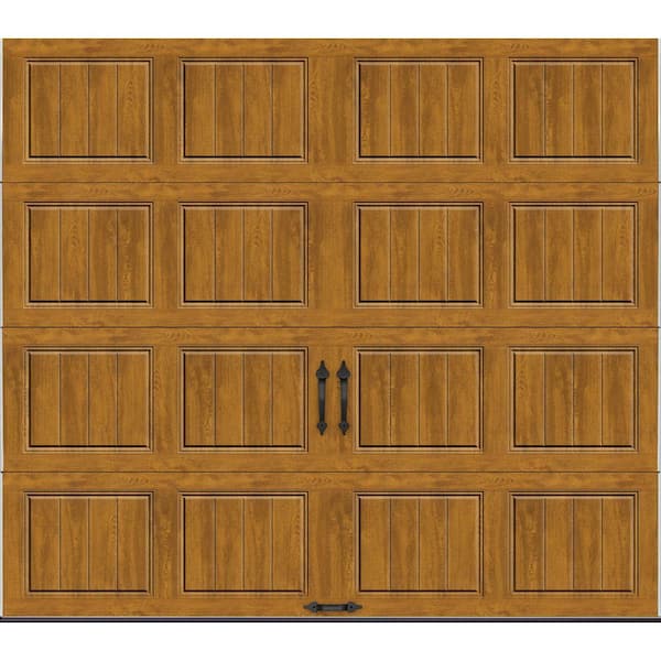 Clopay Gallery Steel Short Panel 9 ft x 7 ft Insulated 18.4 R-Value Wood Look Medium Garage Door without Windows