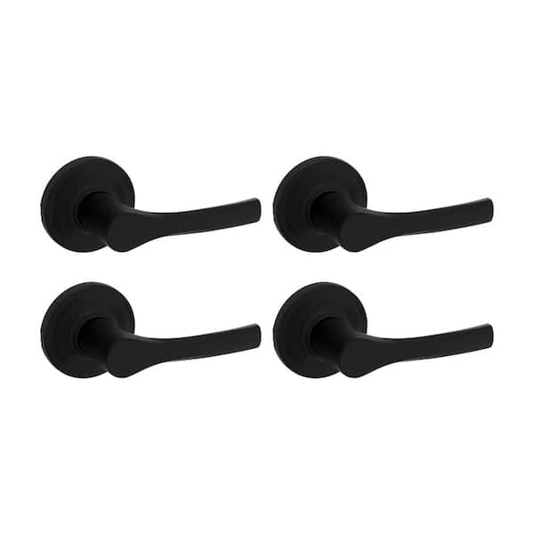 Henley Matte Black Hall/Closet Door Handle 4-Pack