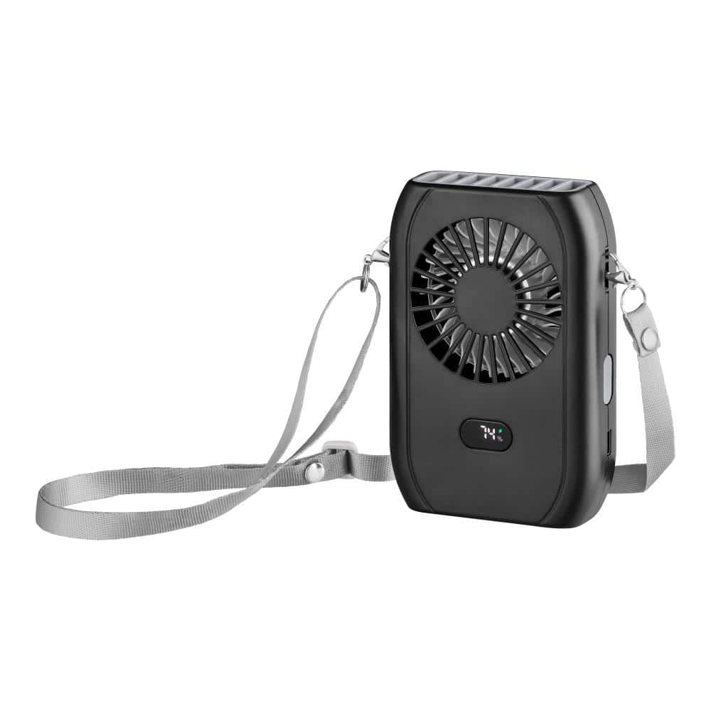 PRIVATE BRAND UNBRANDED 3-Speed Necklace Personal Fan in Black with  Rechargeable Battery DCN6H The Home Depot