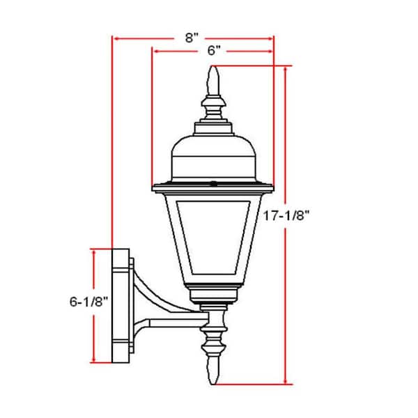 Maple Street Black Outdoor Wall-Mount Die-Cast Wall Lantern Sconce