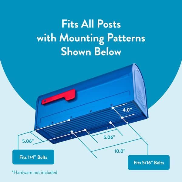 Architectural Mailboxes MB1 Blue, Medium, Steel, Post Mount