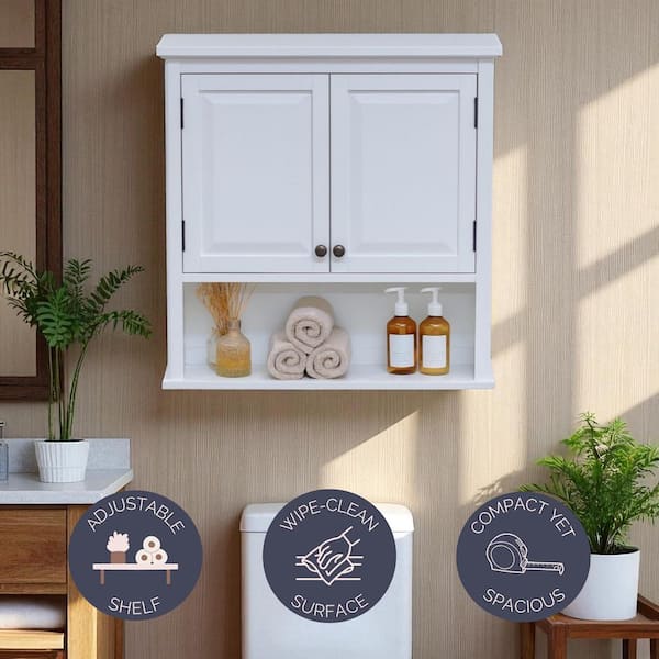 Alaterre Furniture Dorset 27 in. W Wall Mounted Bath Storage