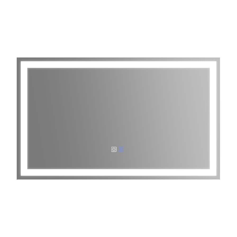 40 in. W x 24 in. H Rectangular Frameless Wall-Mount Bathroom Vanity Mirror