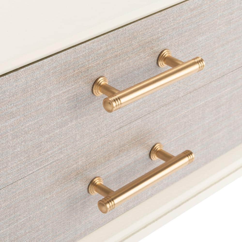 White Wood and Metal Console Table with Storage