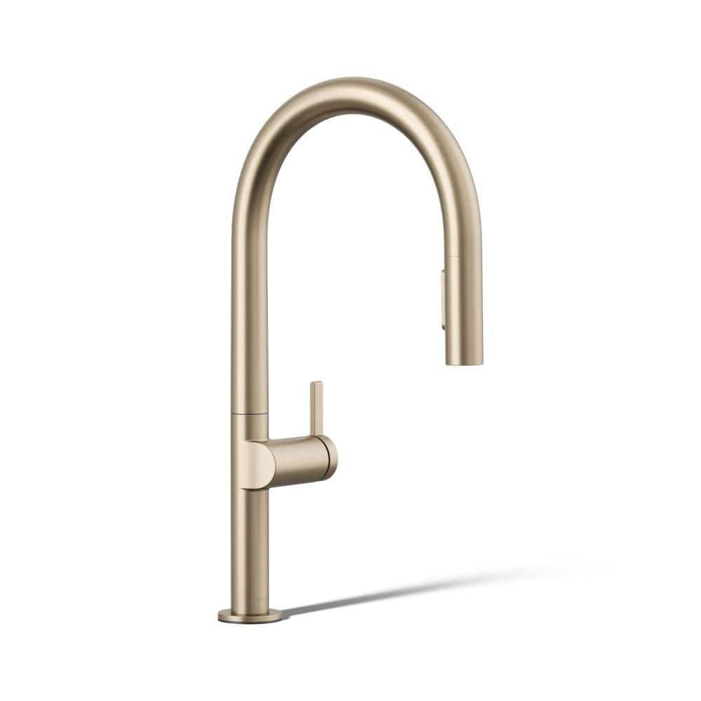 Components 19.42 In. H Single Handle Pull Down Sprayer Kitchen Faucet With 2 Spray Functions In Vibrant Brushed Bronze