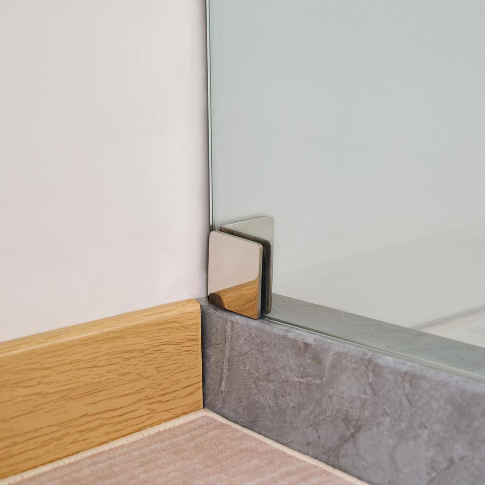 76" x 60" Frameless Sliding Shower Door with Clear Tempered Glass and Chrome Finish