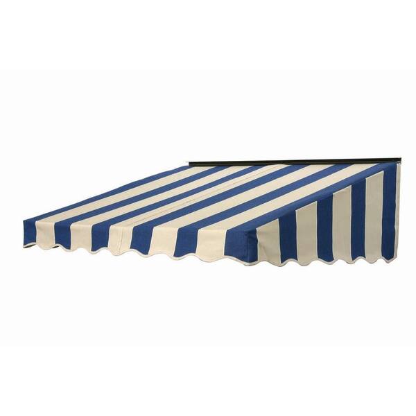 NuImage Awnings 5 ft. 2700 Series Fabric Door Canopy (17 in. H x 41 in. D) in Mediterranean/Canvas Block Stripe