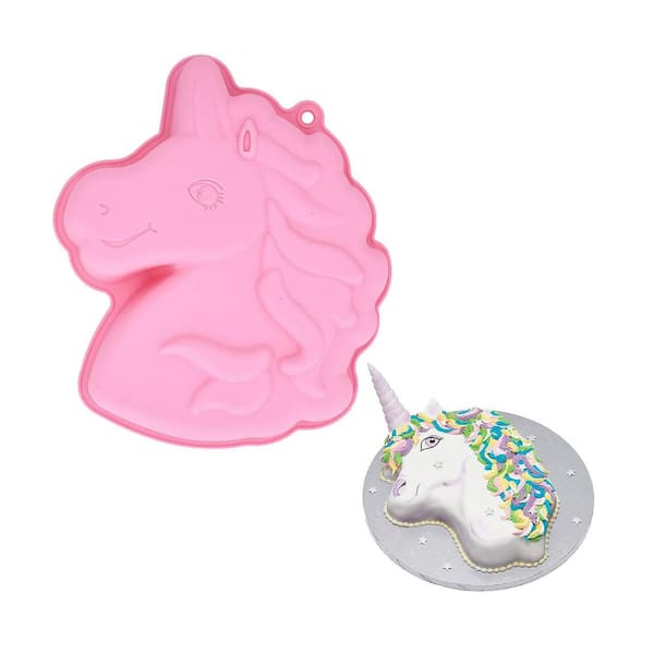 Unicorn Horse Head 6-Cup Silicone Cake Pan Baking Mold Food Grade Safe for Mousse Bread Muffin Pudding