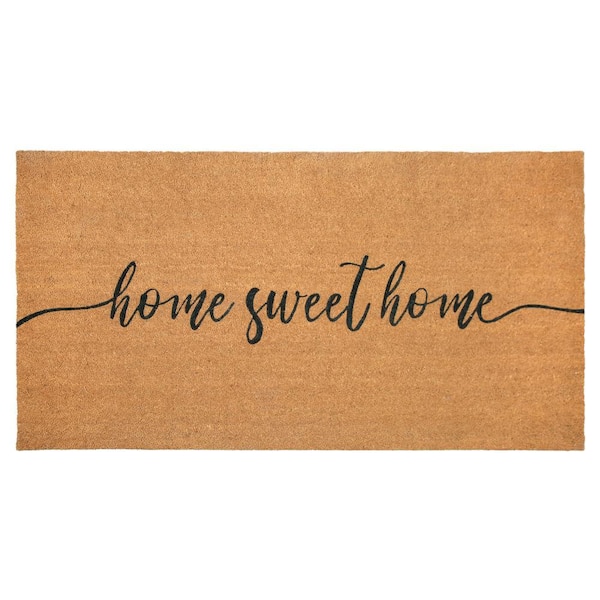 Chesapeake Coir Natural Black Non-Slip Outdoor Doormat (36 in. x 72 in.)