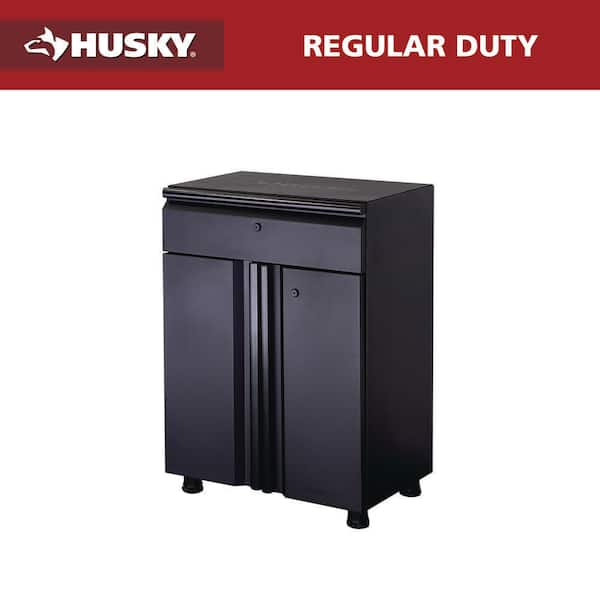 Regular Duty Welded 24 in. W x 33.3 in. H x 16 in. D 21-Gauge Steel Freestanding Cabinet in Black