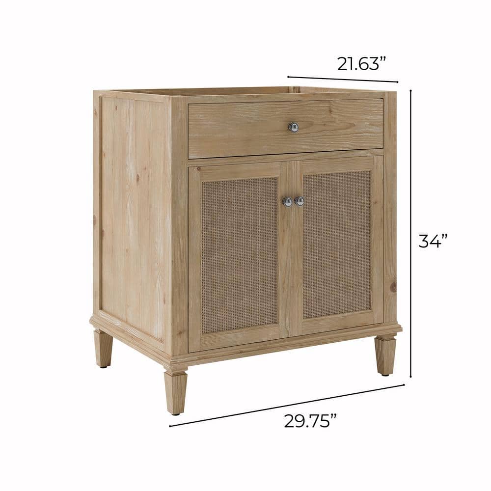 Cora 30" Light Brown Solid Wood Freestanding Bathroom Vanity
