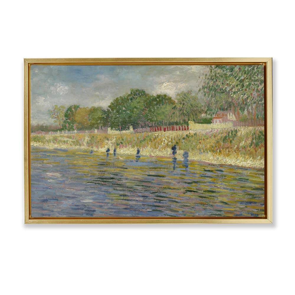 Classic Van Gogh River Landscape by one1000paintings Gold Floater Frame Nature Graphic Art Print 21 in. x 31 in. price history on PriceWatchPro