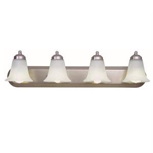 Morgan 30 in. 4-Light CFL Brushed Nickel Bathroom Vanity Light Fixture with Marbleized Glass Shades