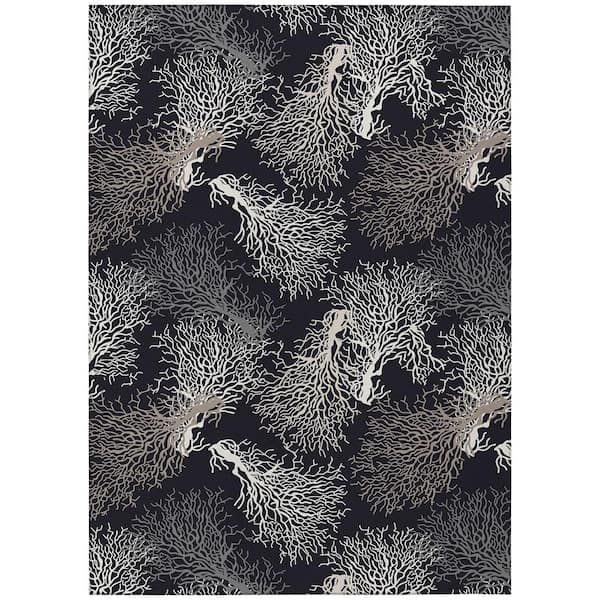 Addison Rugs Surfside Black 8 ft. x 10 ft. Geometric Indoor/Outdoor Area Rug