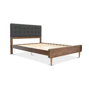 Tyson Dark Gray Solid Wood Frame King Size Platform Bed