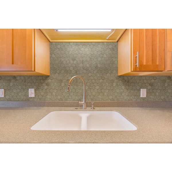 Bergamo Gris 2 in. Hexagon 12 in. x 12 in. x 0.39 in. Matte Ceramic Mesh-Mounted Mosaic Wall Tile (8 sq. ft./Case)
