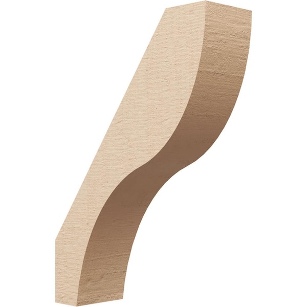 Ekena Millwork 5 in. x 22 in. x 16 in. Geneva Rough Cedar Woodgrain Timberthane Polyurethane Knee Brace, Primed