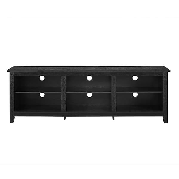 Walker Edison Furniture Company Columbus 70 in. Black MDF TV Stand 70 in. with Adjustable Shelves