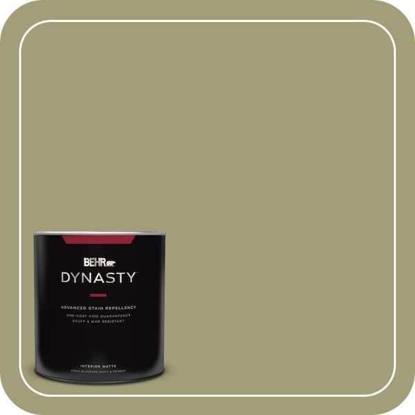 BEHR DYNASTY 1 qt. #MQ6-57 Bermuda Grass One-Coat Hide Matte Interior Stain-Blocking Paint and Primer