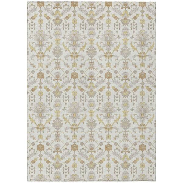 Chantille Machine Washable Indoor/Outdoor Abstract ACN2857 Ivory 9 ft. x 12 ft. Area Rug