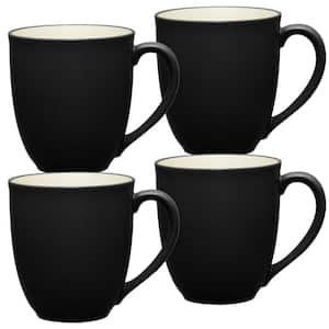 Colorwave Graphite 12 fl. oz. (Black) Stoneware Mugs, (Set of 4)